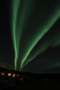 an image of the northern lights in the sky at Hotel Gullfoss in Haukadalur