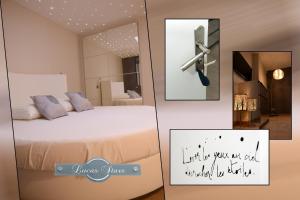 a collage of four pictures of a bedroom with a bed at Place O Rêves in Arras