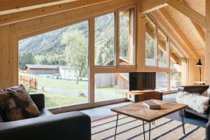 Ruang duduk di Ferienhaus Alpen Lodge und die Gams