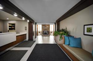 un corridoio dell'ufficio con divano e cucina di Staybridge Suites - Holland, an IHG Hotel a Holland