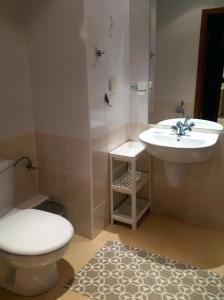 een badkamer met toilet en wastafel bij Villa Park Studio&Double room in Borovets