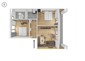 瓦莱迪卡谢斯Appartement Förra的房屋平面图