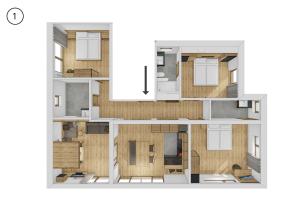 Appartement Förra的厨房或小厨房