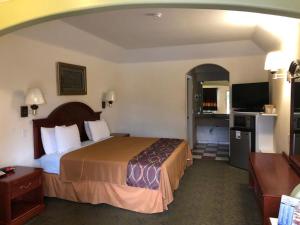 a hotel room with a bed and a television at Porter Executive Inn & Suites in Porter