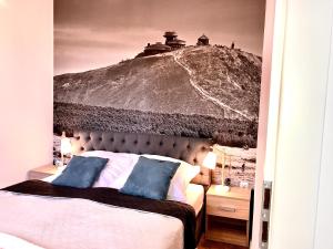 Posteľ alebo postele v izbe v ubytovaní Apartament „Arctic Blue”