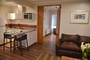 Kuchyň nebo kuchyňský kout v ubytování Lastarria Hotel & Aparts