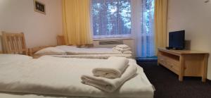 Posteľ alebo postele v izbe v ubytovaní HOTEL SVRATKA