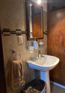 a bathroom with a sink and a mirror at Apartamento Completo en el centro de Durazno in Durazno