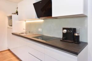 Kuchyň nebo kuchyňský kout v ubytování Ferienwohnung Saxenhammer