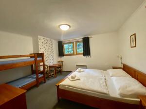 Postel nebo postele na pokoji v ubytování Hotel Modrava