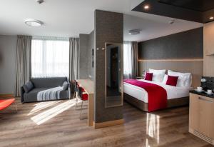 Postel nebo postele na pokoji v ubytování Ocak Hotel