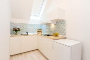 Kuchyň nebo kuchyňský kout v ubytování Apartmány Jedovary