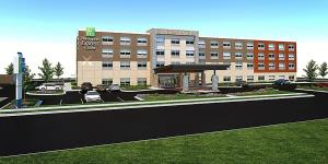 a rendering of a parking lot in front of a hospital at Holiday Inn Express & Suites - Abingdon, an IHG Hotel in Abingdon