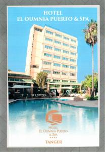 ein Plakat eines Hotels mit Pool in der Unterkunft El Oumnia Puerto & Spa in Tangier