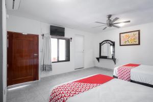 Katil atau katil-katil dalam bilik di Hotel Casa Poblana