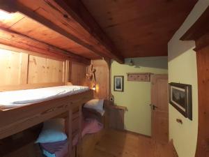 a room with two bunk beds in a cabin at tana del paradiso due in Baceno