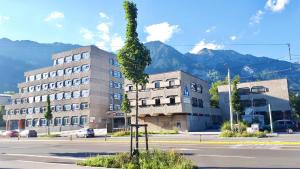 Widok na góry z tego hostelu
