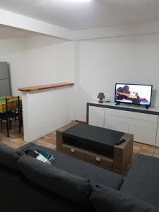 TV a/nebo společenská místnost v ubytování Appartement de la Baie + 29 fotografií