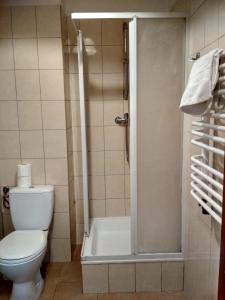 łazienka z toaletą i wanną w obiekcie Pałacyk pod Lipami w mieście Swarzędz
