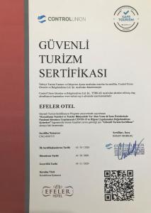 Certifikát, hodnocení, plakát nebo jiný dokument vystavený v ubytování Efeler Hotel