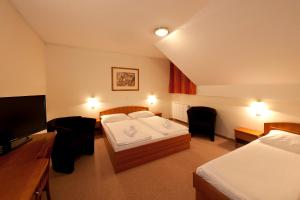 Postel nebo postele na pokoji v ubytování Hotel Bajt Maribor