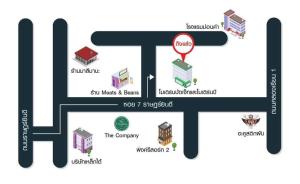 een diagram van een campus met een stopbord bij Modern Budget Hotel in Hat Yai