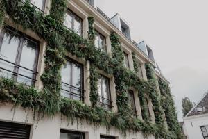 a row of windows with plants growing out of them at The Nox Hotel in Utrecht