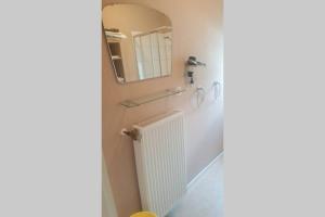 un baño con radiador y espejo en Ferienwohnung Maria Magdalena, en Bad Neuenahr-Ahrweiler 6 fotos más