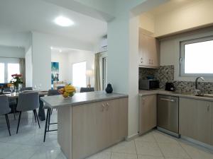 Kuchyňa alebo kuchynka v ubytovaní Villa Nikos Megala Chorafia Crete
