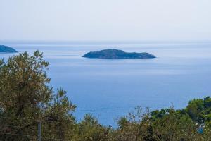 an island in the middle of a large body of water at Villa Angela in Skiathos