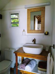 Ett badrum på Chalet cabane