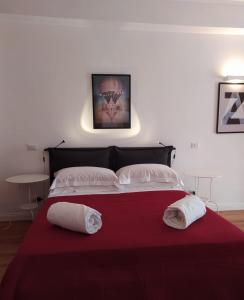 sypialnia z dużym łóżkiem z 2 poduszkami w obiekcie Penta Luxury Room w mieście Matera