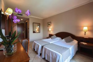 Postel nebo postele na pokoji v ubytování Hotel Le Palme