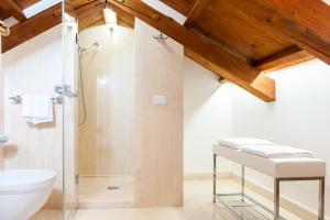 uma casa de banho com um chuveiro e um WC. em Master Venice Apartments em Veneza