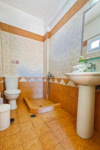 a bathroom with a sink and a toilet at Villa Maria in Sarti