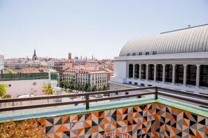 a view of the city from the roof of a building at Hotel Opera in Madrid