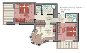 Půdorys ubytování Appartementhaus Sennhüttn