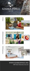 a collage of photos of a house with a wine glass at Szarka Vendégház és Pince in Mád