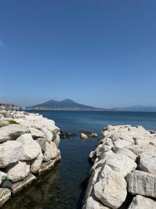 een grote groep rotsen in een waterlichaam bij Montesantogroup Apartments in Napels