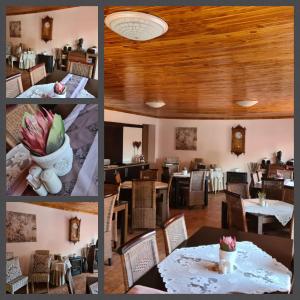 a collage of photos of a restaurant with tables and chairs at Acacia Gastehuis in Kathu