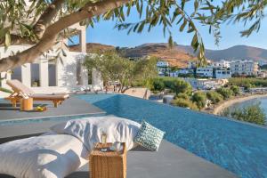メガス・イアロス・ニテスにあるMarconi's seaside villaの眺めの良いヴィラ内のプール