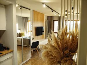 Televízia a/alebo spoločenská miestnosť v ubytovaní LM Ventus Apartment