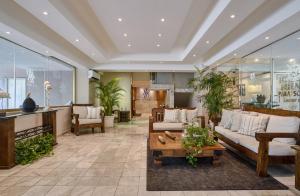 The lobby or reception area at Hotel Riazor