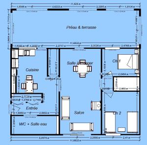 The floor plan of Gite l'Imprévu