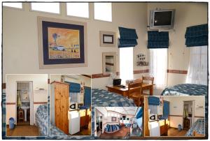un collage de fotos de un dormitorio con una casa en Marnicus B&B, en Odendaalsrus