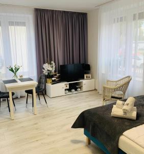 Μια τηλεόραση ή/και κέντρο ψυχαγωγίας στο Apartament Walczaka 22 MIEJSCE PARKINGOWE