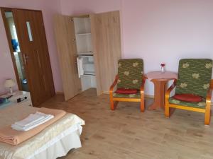 Agrostok noclegi agroturystyka的厨房或小厨房