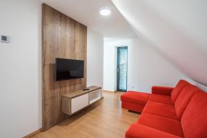 TV a/nebo společenská místnost v ubytování Ubytovanie pod gaštanom