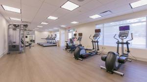 - une salle de sport avec plusieurs tapis de course et appareils de cardio-training dans l'établissement Holiday Inn Express Gatlinburg Downtown, an IHG Hotel, à Gatlinburg