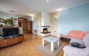 Televízia a/alebo spoločenská miestnosť v ubytovaní IVA house with apartment